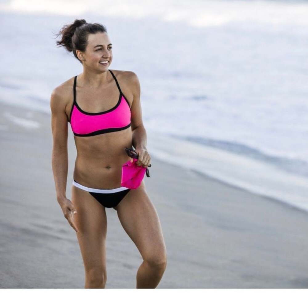 ROKA Performance Swim Bikini Set Pink and Black Size 36 (L)
